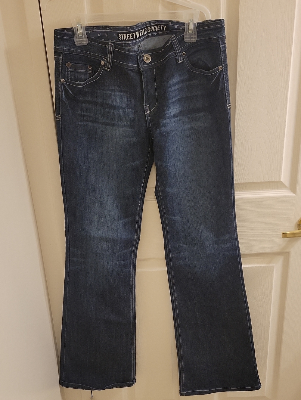 Streetwear Society Women's Dark Indigo Flare Jeans